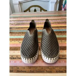 ILSE JACOBSEN 40 Tulip Laser Cut Flats Sneakers US 9 Olive Green Platform